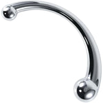 G-Spot Prostate Massager Anal Plug Double Dildo Metal Curved Butt Plug Both Ends Different Anal Training Sex Toys For Men Women Couples Masturbation (L)