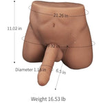 Realistic Male Sex Doll With Black Dildo For Women, Premium Torso Sex Doll For Men With Tight Anal Hole, Unisex Masturbator Sex Toys For Men Gay Couples (16.53Lb Brown)