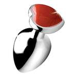 Authentic Red Jasper Gemstone Heart Anal Plug - Medium