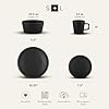 Coupe 16-Piece Stoneware Dish Set, Celina Service for 4, Black Plates and Bowls Dinnerware Set, Dishwasher and Microwave Safe, Black Matte