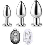 Luminous Love Base Remote Control 10 Frequency Vibration Metal Anal Plug Masturbation Anal Plug Sm Sex Toy