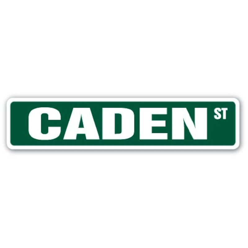 Caden Street Sign Childrens Name Room Sign | Indoor/Outdoor |  18" Wide Plasti