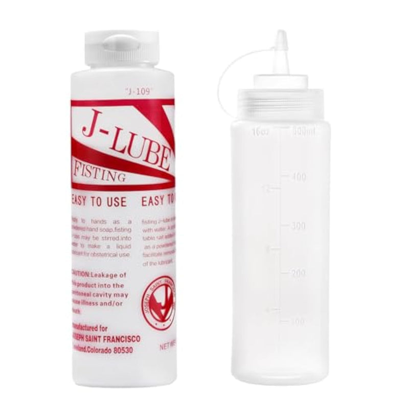 J-Lube Fisting Powder Mixes With Water One Bottle Makes 16+ Gallons / 60+ Litres And More Of Lubricant 10 Oz + Squeeze Bottle 500Ml (1)