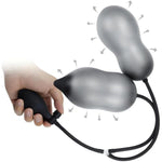 Expand Inflatable Double Anal Plugs Silicone Butt Plug With Long Inflatable Tube For Easy Use Adjustable Size Anal Sex Toy For Gay Lesbian Couple Play