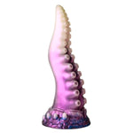 Astropus Tentacle Silicone Dildo For Men, Women & Couples. Fantasy Dildo & Strong Suction Cup Base. Harness Compatible, Stimulating Textures. 1 Piece, White & Purple.