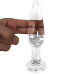 Crystal Glass Anal Butt Plug Sex Toys Clear Glass Anal Plug Anal Expander Training Transparent Butt Plug Anal Trainer For Women Men Couples Tapered Head Anal Trainer Toy Anal Sex Toy (L)