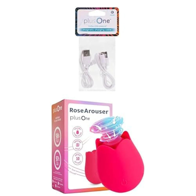 Bundle Of Magnetic Charging Cables And Rose Toy Vibrator