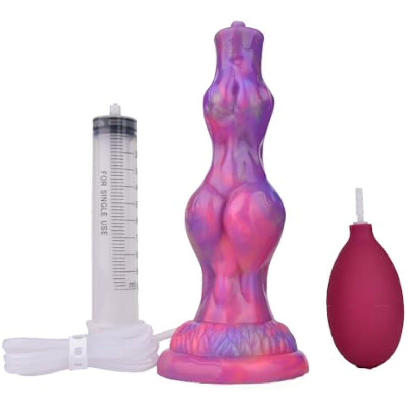 Squirting Dildo Animal Alien Luminous Dog Knot Dildo With Powerful Suction Cup, Adult Toys For Women