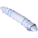 10" Blue Swirl Large Double-Ended Glass Dildo Big Double Head Penis Crystal G-Spot Stimulator Female Masturbator