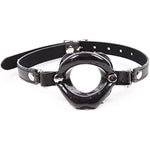 Open Mouth Gag Black Lips Shaped Opening O Ring Mouth Gag Silicone Opening Gag Sex Toys Mouth Gags For Adult Play Bondage Leather Strap Lips Ring Open Gag For Couples Toys Mouth Gag Games