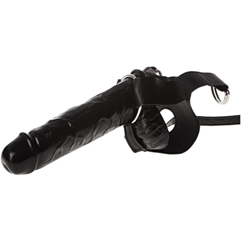 Infiltrator Hollow Strap-On, 10 Inch Dildo, Black (Af233)