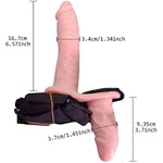 Vibrating Strap On Dildo Wearable Lesbian Dildo With Adjustable Harness Realistic Penis For Female Masturbation Sex Toys For Women(Beige)