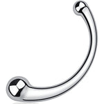 7.8Inch Stainless Steel Wand Double-Ended Dildo Anal Plug Sex Toy With Different Size Curved Ends For Men Women Couples G-Spot Stimulation Prostate Massager