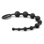 Sex Toys - Anal Adventures Platinum - Ultrasilk Silicone 10 Beads - Graduated Sizes - 12.5 Inch Long - Beginners Training Smooth Satin Finish - Anal Beads - Women Men Couples - Black