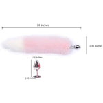 Butt Plug Fox Tail Cosplay Anal Plug Anal Butt Plug Adult Sex Toys For Beginner Women Men Couple (18 In Pink)