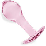 Pink Glass Crystal Anal Butt Plug Crystal Anal Trainer Toys Anal Expander Training Anal Plug Sex Toys For Women Men Couples Beginners Glass Butt Plug Anal Sex Toy (S)