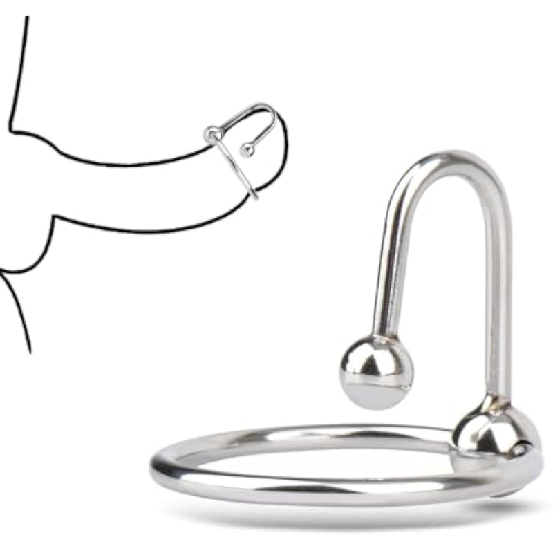 Glans Ring Adult Men Masturbation With 8Mm Insert Urethral Balls Male Pleasures Sex Toy (1.18 Inch)