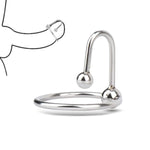 Glans Ring Adult Men Masturbation With 8Mm Insert Urethral Balls Male Pleasures Sex Toy (1.10 Inch)