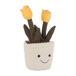 Potted Tulip Yellow Plant Stuffed Animals For Kids, Soft Cute Plush Toys For Baby Girl And Boy, 10 Inches