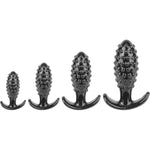 4Pcs Anal Training Kit Analplug Butt Plugs Set For Men Massage Prostate Wearable Anal Dilator Adult Sex Toys Massage For Women G Spot (Black)