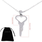 Chastity Cage Heart Shaped Key Women Necklace Chastity Device New