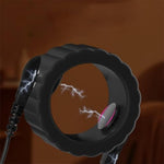Sm Electric Shock Masturbation Penis Ring Electric Shock Training Punishment Props Silicone Cock Ring Male Training Bondage Sex Toys