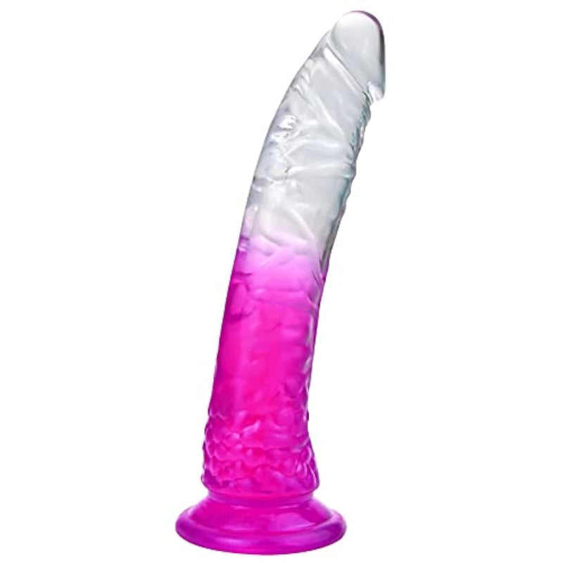 Soft Realistic Mini Dildo Vaginal Anal Stimulation Adult Sex Toys With Powerful Suction Cups, Purplegradient G-Spot Penis Suitable For Bed Games Female Pleasure (Medium)