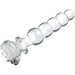 Crystal Anal Bead Glass Butt Plug - Clear Glass Anal Plug With Gradual Large Anus Beads, Transparent Anal Dildo Butt Plug Vaginal Prostate Massage Stimulation Anal Sex Toy For Men Women Couple (L)