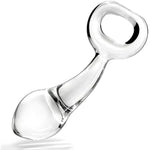Glass Butt Plug With Pull Loop Anal Plug Prostate Massager With Long Neck And Tapered Head Fetish Anal Dilator Masturbation Sex Toy For Men Women, 4.84 X 1.33 Inch Transparent