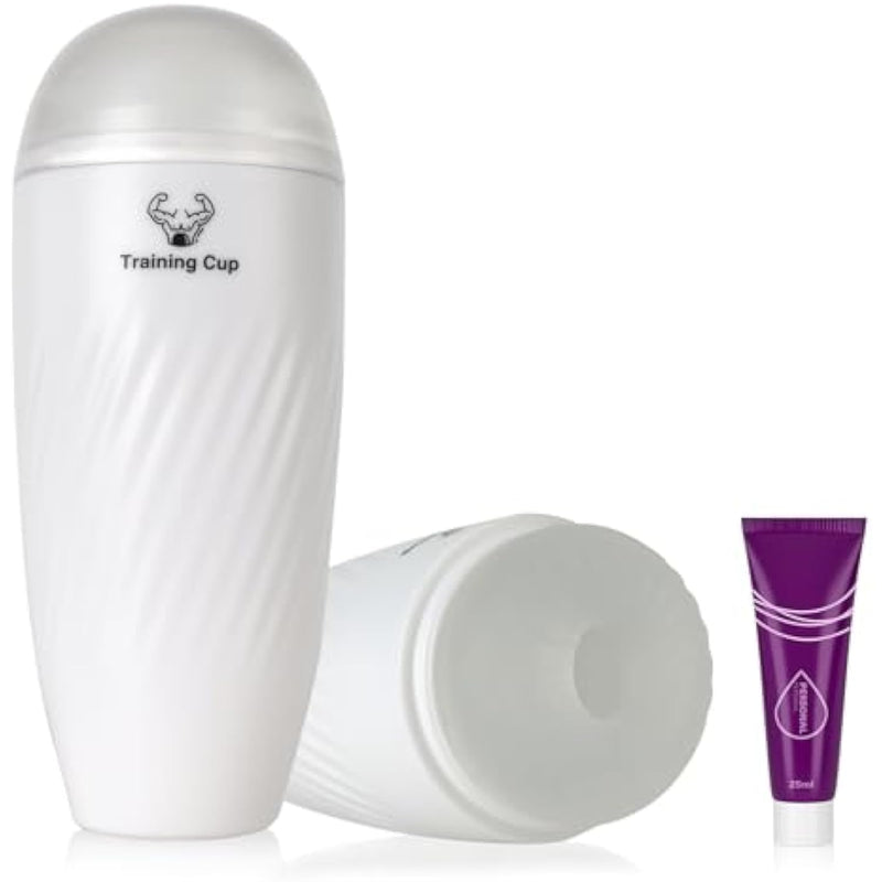 Male Masturbator Portable Transparent 3D Textured Manual Sucking Insertion Male Masturbator - Premium Tpe Pocket Pussy For Men With Suction And Ejaculation Control Training Cup For Men