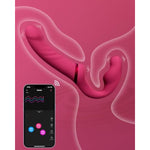 Lapis Strapless Strap On Dildos Double-Ended G Spot Vibrator With Flexible Bulb Vibrating Butt Plug Adult Toy & Game Remote Control Clitoral Stimulator Sex Toys For Women Lesbian Couple