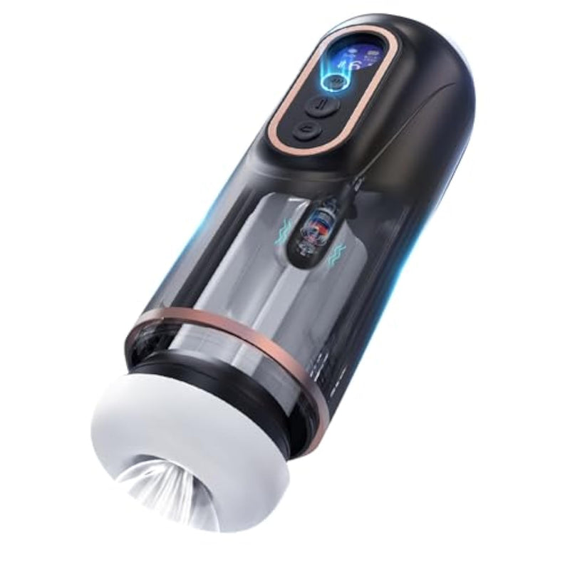 Automatic Male Masturbator Penis Pump, Adult Toy Male Sex Toys With 9 Vibrating & 7 Thrusting & 5 Sucking, Hands Free Pocket Pussy Sex Machine With 3D Realistic Textured, Heating, Real Voice