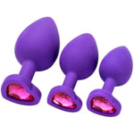 Anal Plugs Silicone Butt Plug,3Pcs Anal Plug Anal Sex Toys Trainer Kit, Anal Butt Plug Sex Toys Kit For Beginner Men Women Couples (Purple)