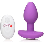 Gossip 10X Pop Rocker Anal Plug Vibrator With Remote Control. Premium Silicone Vibrating Butt Plug Anal Sex Toy For Men, Women And Adult Couples. Purple, Battery For Remote Included