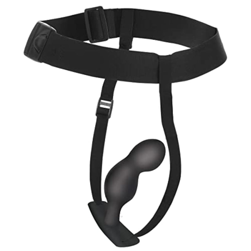 P-Spot Plugger Anal Prostate Plug Trainer Set With Harness. Premium Silicone Butt Plug Sex Pegging Toy. 3 Anal Plugs Included - Small, Medium, Large, Black (Ah053)