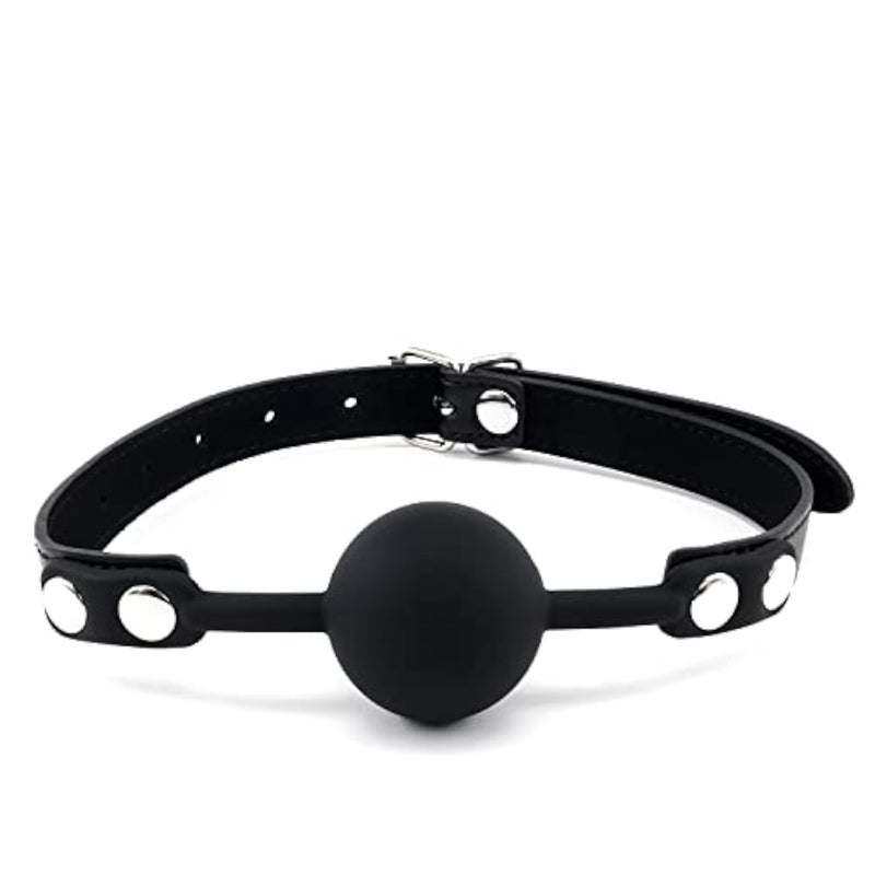 Black Silicone Ball Gag for BDSM Bondage and Restraints