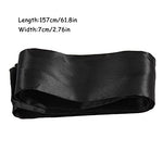 2 Pack Satin Sleep Masks, Adjustable Eye Cover Blindfold, Black