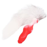 Anal Training Tool with Fox Tail Butt Plug, Soft Silicone Anal Sex Toys for Men and Women