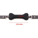 Silicone Dog Bone Gag For Sex, Bondage Restraints Toys Open Mouth Sex Bite Gag Muzzles (Black-1)