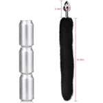 Anal Plug With Black Fox Tail, Artificial Fox Tail Butt Plug, Silicone Anal Stimulator Anal Trainer For Couples, Cosplay, Role Play, Party Nights (M)