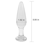 Crystal Glass Anal Butt Plug Sex Toys Clear Glass Anal Plug Anal Expander Training Transparent Butt Plug Anal Trainer For Women Men Couples Tapered Head Anal Trainer Toy Anal Sex Toy (L)