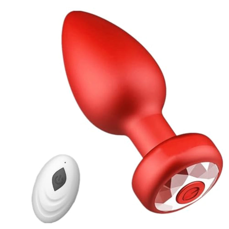 Anal Plug Adult Sex Toy, Wireless Remote Control 10 Frequency Vibration,Small Butt Plug For Female Male Prostate Massage Vibrating Anal Sex Toys And Games For Men Women - Red