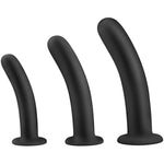 Anal Plug Trainer Kit, Pack Of 3 Silicone Ball-Free Butt Plugs, Prostate Massage Sex Toys For Beginners Experienced Users Black