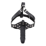 Bdsm Silicone Penis Mouth Gag, Sm Double Head Dildo Mouth Gags With Y-Shape Adjustable Leather Bondage Head Harness, Fetish Dildo Gag Bondage Restraints Strap, Adult Flirting Sex Toys For Couple