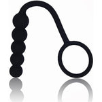Black Silicone Pull Ring Five Pull Beads Anal Plug For Anal Training