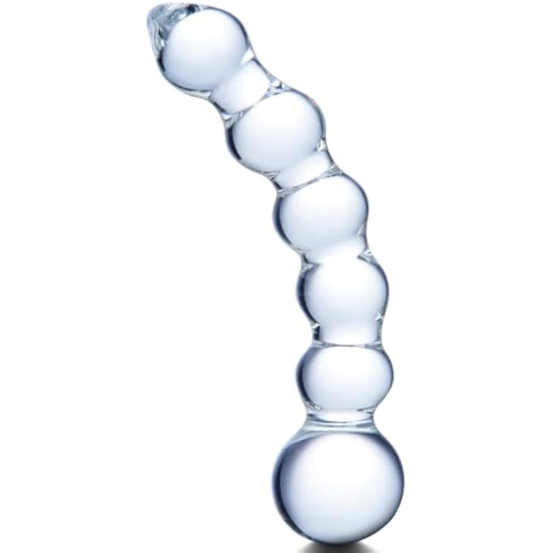 Glass Anal Beads Dildo, 7.9 Inch Big Anal Plug, Clear Glass G-Spot Stick Butt Plug Anal Beads, Temperature Play And Sensual Massage, Adult Sex Toy,Conical Tip Prostate Massager For Men And Women