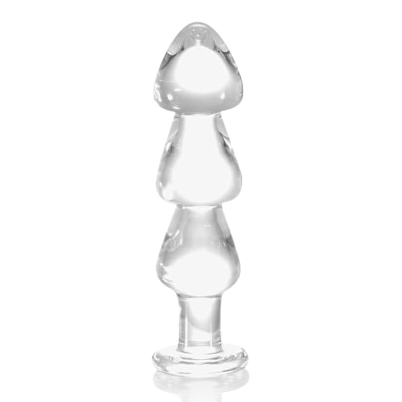 8.07In Anal Butt Plug Glass Anal Trainer Sex Toy Safety Bottom, Glass Anal Plug Dildo With Different Sized Beads P-Spot Sex Product For Men And Women (M)