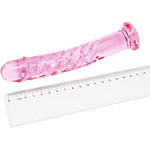 Glass Dildo Anal Butt Plug, Pink Style Sensuality Crystal Personal Massagers Adult Sex Toys (7.5In Round Base)