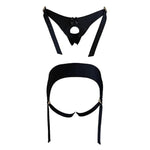 Candymishka Strap On Harness, Vegan Cotton Pegging Panties Black Velcro Mid Rise Saddle