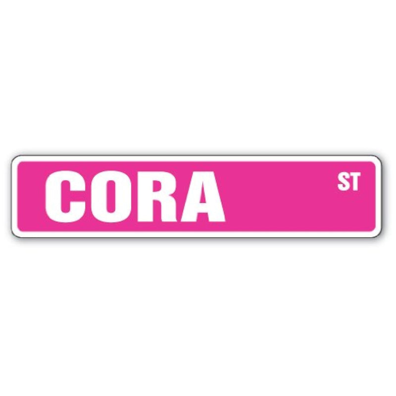 Cora Street Sign Childrens Name Room Sign | Indoor/Outdoor |  18" Wide Plastic